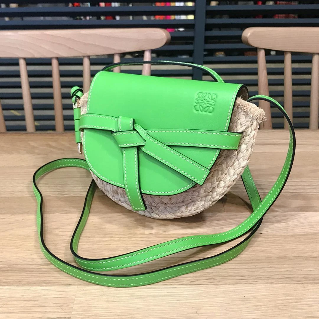 Loewe Gate Mini Raffia Crossbody Bag