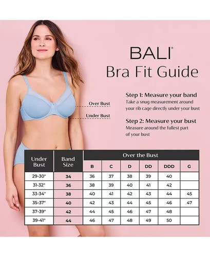 Bali Live It Up 2-Ply Seamless Underwire Comfort Bra 3353 DF3353 - Picture 5 of 25