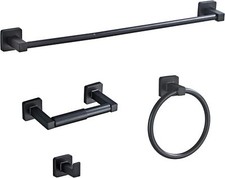 Matte Black Bathroom Hardware Set 4 Pieces,Bathroom 23.6Inch,