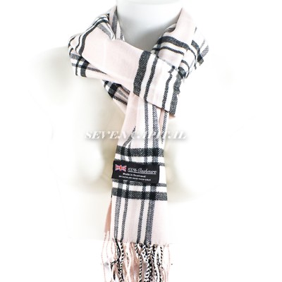 Mens Womens Winter Warm SCOTLAND Made 100% CASHMERE Scarf Scarves Plaid Wool