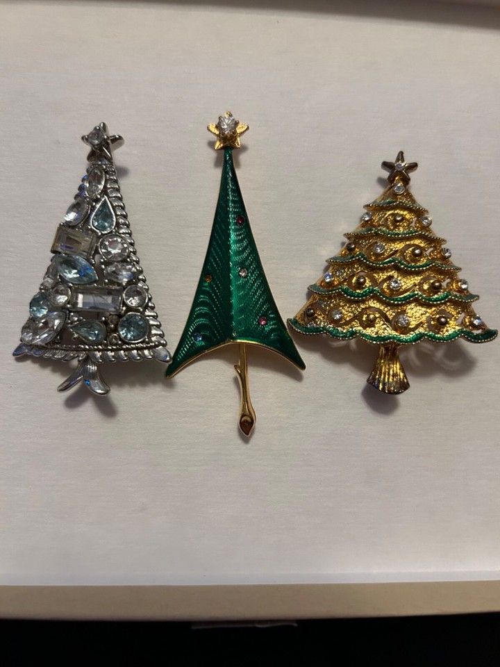 3 Christmas Tree Pins All Signed HOLLYCRAFT CERRITO EISENBERG ICE eBay