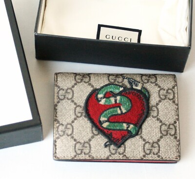 GUCCI Limited Edition GG Supreme Heart Snake Bifold Wallet | eBay