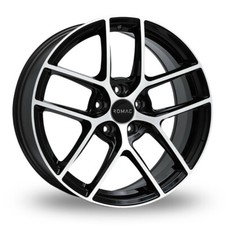 4X Kia Carnival 1998 to 2022 Alloy Wheels & Tyres - 18" Romac Diablo Black/Po...