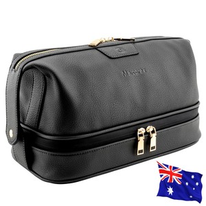 black leather dopp kit