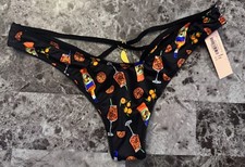 NWT VICTORIA'S SECRET COCKTAIL SATIN SMOOTH STRAPPY HIGH LEG THONG PANTIES