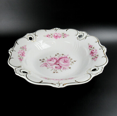 Weimar Porzellan Schale Serie Ilse Rosendekor Blumendekor Zierschale 31,5cm