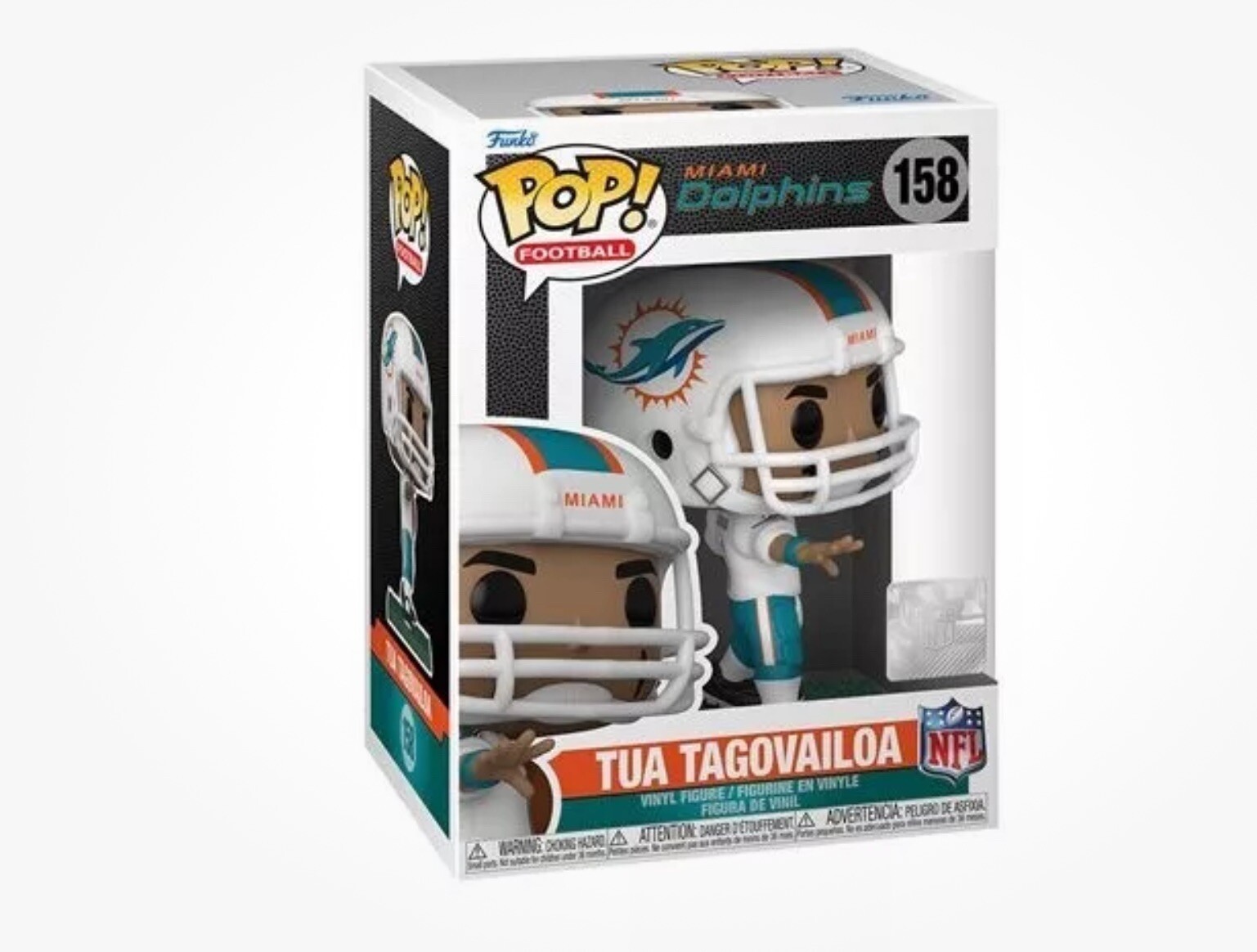 Funko Pop! Tua Tagovailoa #158, Miami Dolphins, Away Jersey, Football, Nfl