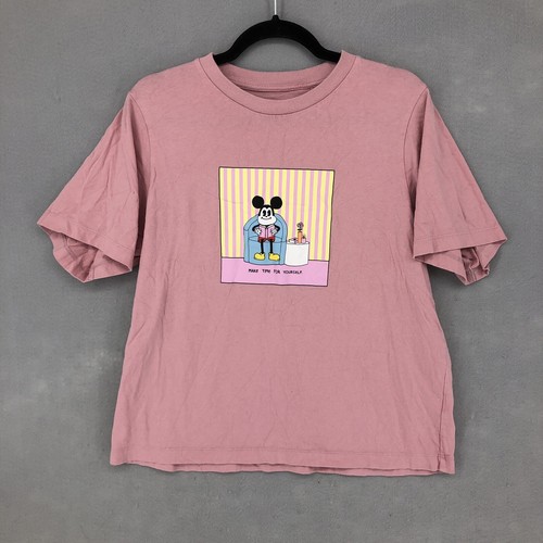 Uniqlo Mens Top Casual T Shirt Graphic Print Disney Esther Pink Medium M Ebay