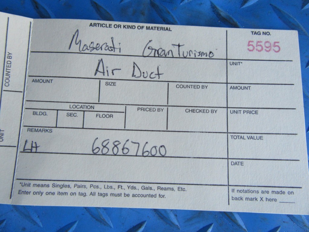 Maserati GranTurismo dashboard left air duct #5595