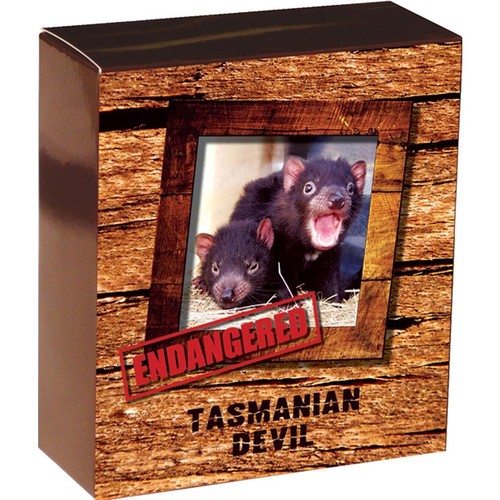Tuvalu 2013 Tasmanian Devil Silver Colored Coin Endangered & Extinct Perfect - Picture 5 of 5