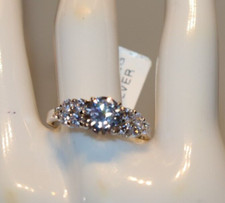 New Sterling Clear Stone Ring Size 9 3.13 Grams