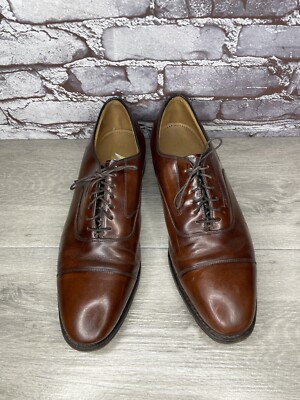 Johnston & Murphy Optima Brown Leather Cap Toe Oxford Dress