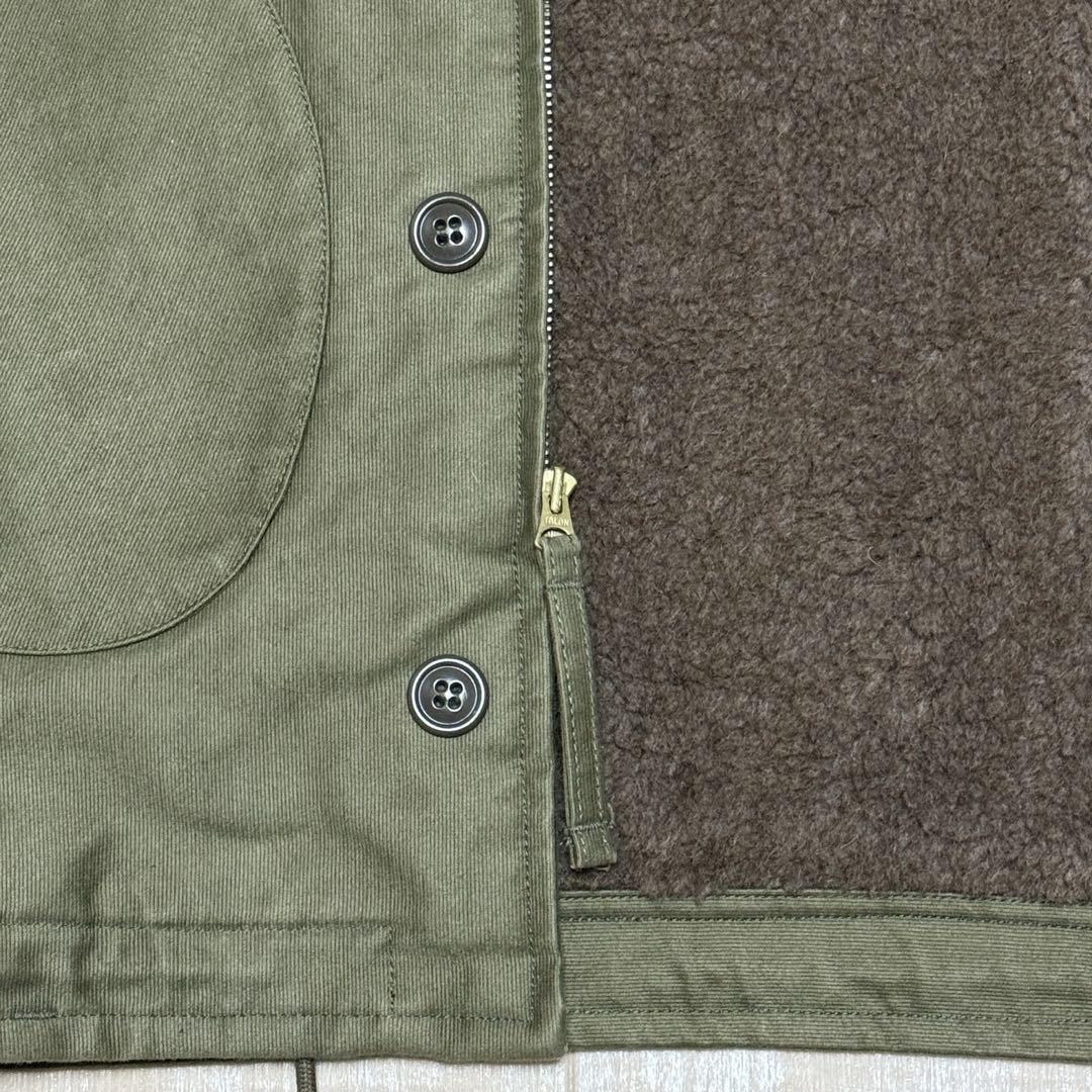 TOYs McCOY N-1 Hooded Deck Jacket Khaki Cotton Size 38 Used TOYs McCOY N-1 Hooded Deck Jacket Khaki Cotton Size 38 Used