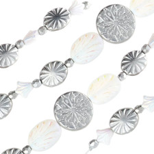 6-inch strand of High-Quality Czech Glass Beads - Table cut designs - CGS249