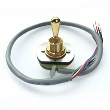 Free-way 3X3-07 prewired 3 Way 6 Pos Toggle Switch, Gold Finish with Gold tip