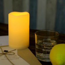 3"x5" Flickering Flameless LED Pillar Candle with Timer/Remote Outdoor