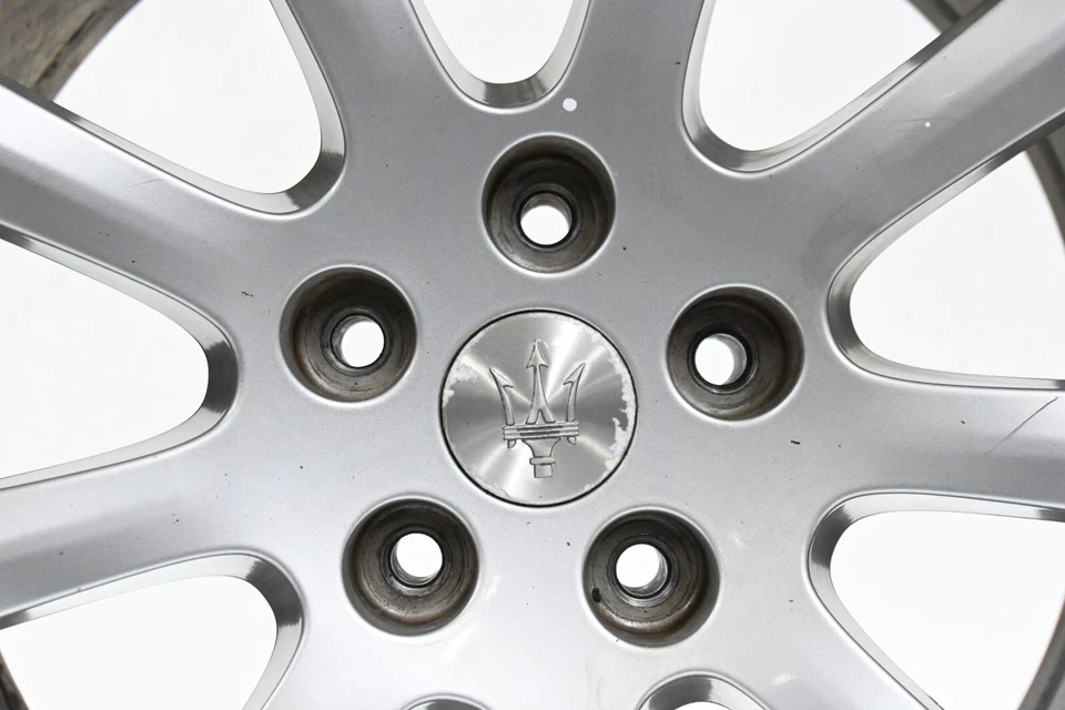 ⭐ 03-12 Maserati Quattroporte 19" Rear 9 Spoke Rim Wheel Tire Silver Oem - Image 2 of 4