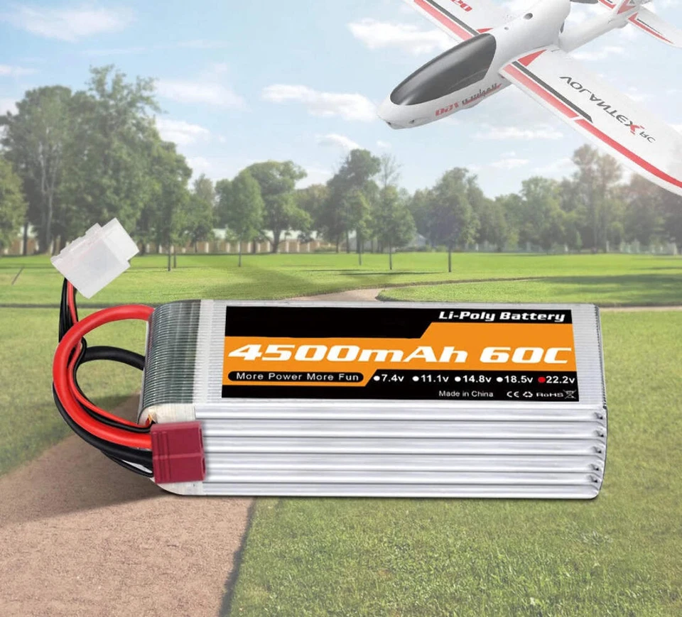 2PÇS 22.2V 6S Lipo bateria 3300mAh, 4500mAh, 5200mAh, 6200mAh, 6500mAh peças de controle remoto - Imagem 4 de 4