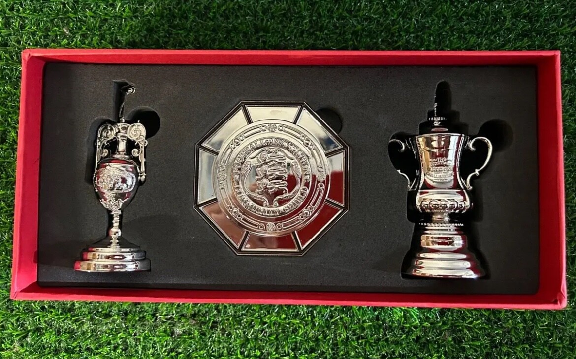 Arsenal FC Replica First Division, FA Cup & Charity Shield Trophies