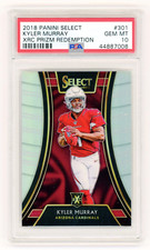 2018 Panini Select Kyler Murray Prizm XRC PSA 10 Rookie RC Gem Mint SP #301 Card. rookie card picture