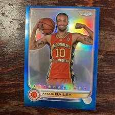 2022 TOPPS CHROME MCDONALD'S ALL-AMERICAN AMARI BAILEY BLUE REFRACTOR #/99