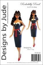 Rockabilly Doll Clothes Sewing Pattern for 16" Chic Body Miette Marley Tonner