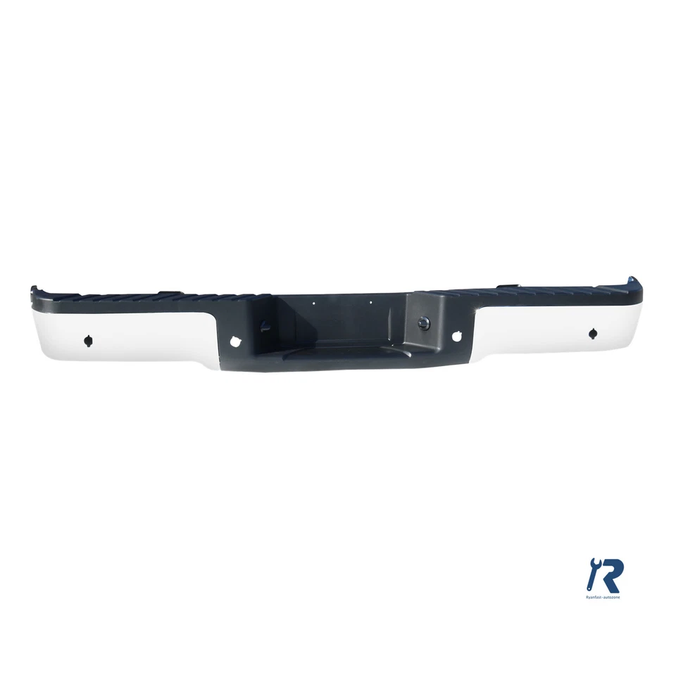 Conjunto de escalón de parachoques trasero cromado de acero con orificios de sensor aptos para Ford F150 09-14 Foto 2 de 4