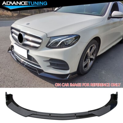 Fits 17-20 Benz W213 E-Class B Style Front Bumper Lip PP Carbon Fiber Print 3PCS