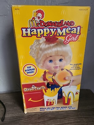Vtg McDonald's McDonaldland Happy Meal Girl Slurp Bubble Burp Doll Hasbro