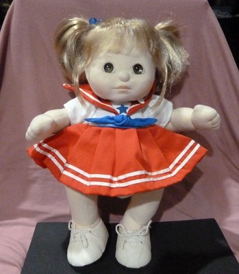 VINTAGE MY CHILD DOLL BROWN EYES , LIGHT BLONDE HAIR, GOOD CONDITION