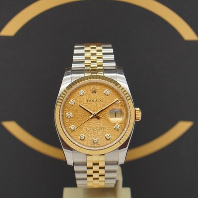 Rolex Datejust 36 S/G Dia - Ref: 116233 - aus 2015 - Fullset