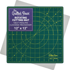 Rotating Cutting Mat 12" x 12" - Locking Rotating Self Healing Cutting Board f