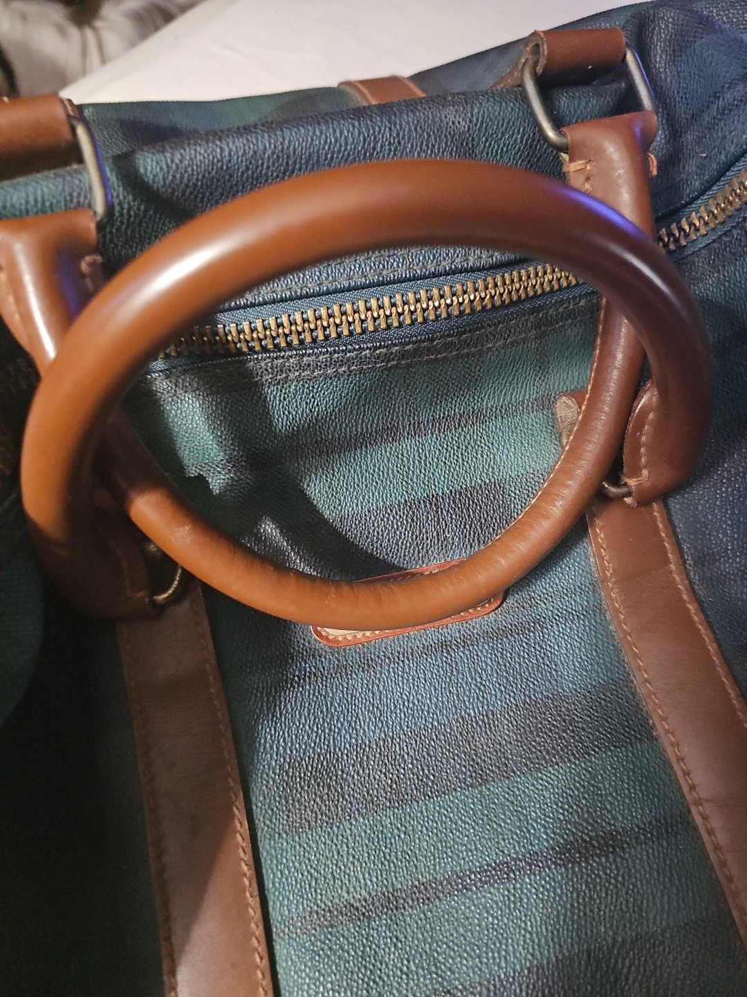 Vintage Polo Ralph Lauren Tartan Blackwatch Duffle Weekender Travel Bag image 4