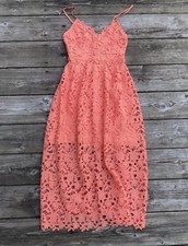 ASTR the Label Women's Lace Overlay Midi Dress Size XS Spaghetti Strap V Neck
