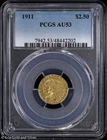 1911 $2.50 Gold Indian Head Quarter Eagle PCGS AU 53