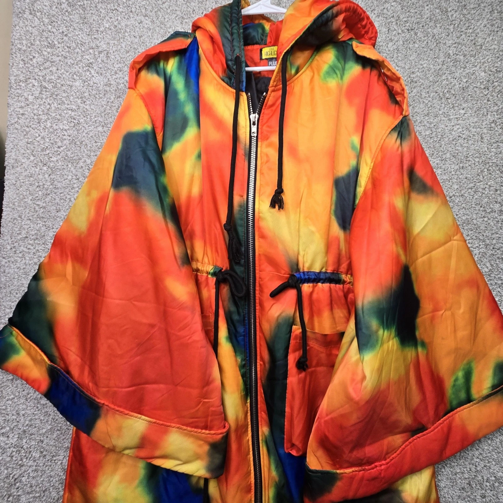 Love Highlight Poncho Coat Womens Plus Multicolor Hooded Zip Parka Tie Dye
Opens in a new window or