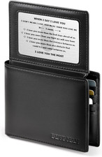 Gifts for Husband from Wife, Genuine Leather Wallet for Men with Love Card, RFID