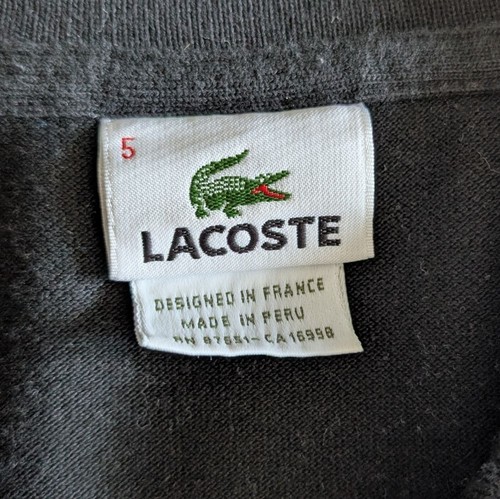 Polo uomo LACOSTE. Strisce nere, grigie, color verde acqua e bianche. Taglia FR5 US L - Foto 4 di 7