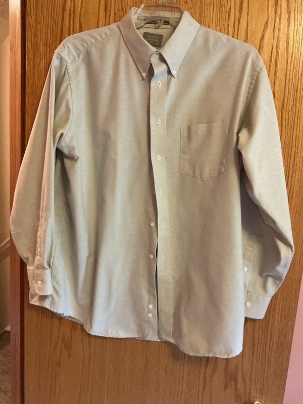 Men's Haggar Wrinkle Free Long Sleeve Shirt Size 17 1/2 X 34/35