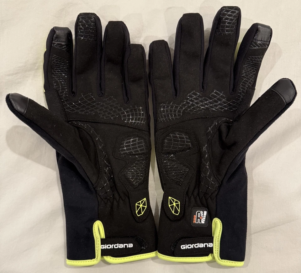Giordana AV 300 Winter Cycling Gloves Men’s Size Medium Black With Yellow - Image 2 of 4