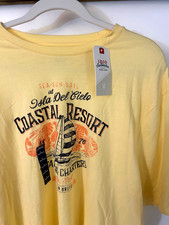 NWT Izod Saltwater Shirt Mens Large Yellow Graphic Print Short Sleeve Relaxed