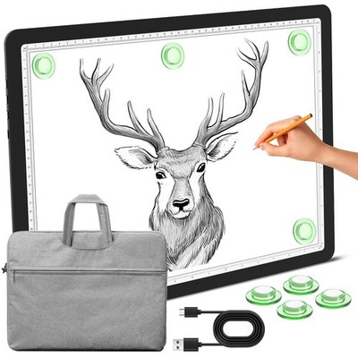 Magnetic A3 Light Pad with Bag, Super Bright Light Box with Side Button, Diam...