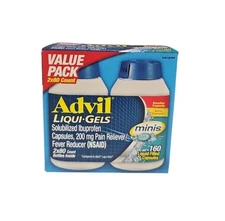 Advil Liqui-Gels Minis Pain & Fever Ibuprofen 200 Mg (160 Total) 2 Pack- 80 Each