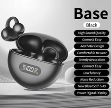 Wireless Earclip Bluetooth Earphones - Open Ear Sport Headphones with LED Displa
