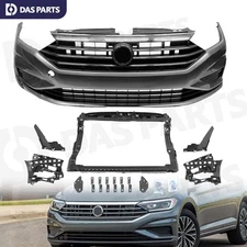 For 2019-2021 Volkswagen Jetta Front Bumper Grille Set OE Style w/Chrome Grill