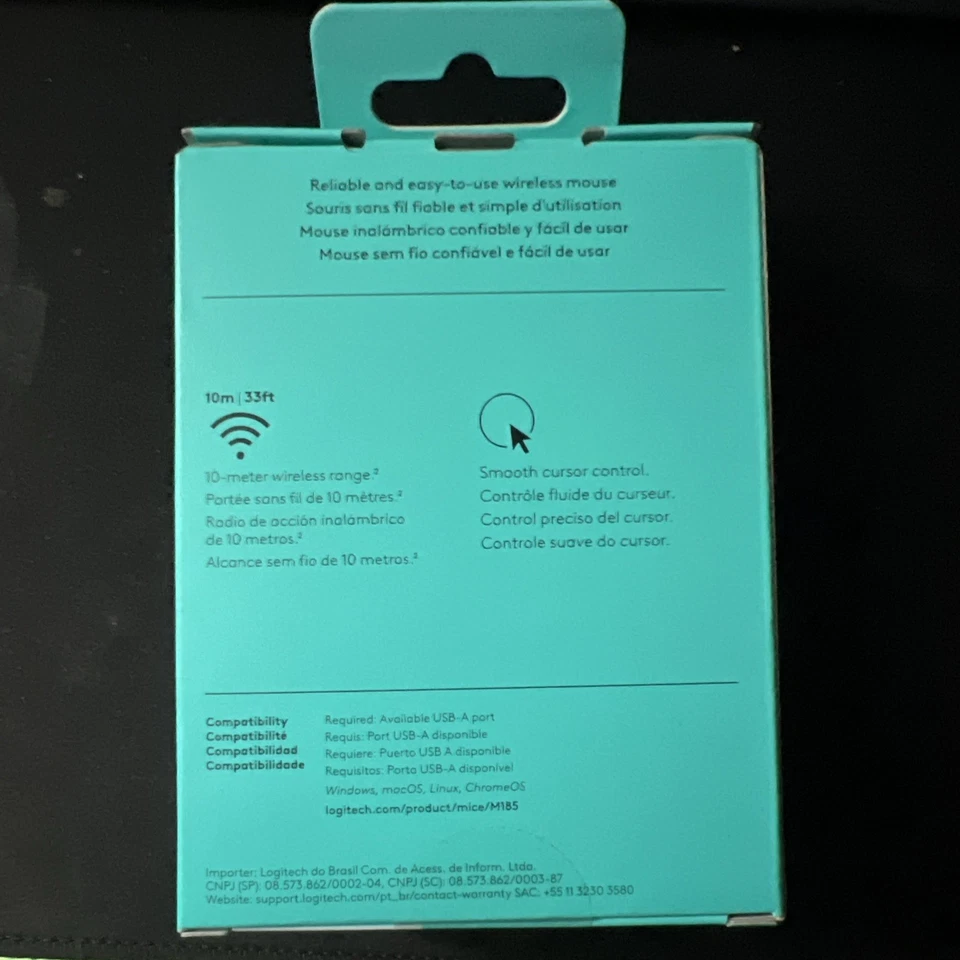 Logitech Logi Wireless Mouse M185 910-002225 w/ Dongle Black/Gray - Image 2 of 3