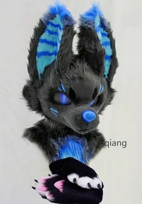 Fursuit Long Fur Husky Fox Mascot Head Party Halloween Fur Cosplay-Promotion