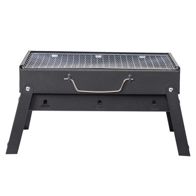 Tragbarer BBQ Grill mit klappbaren Füßen, kompakter und leichter Holzkohlegrill für
