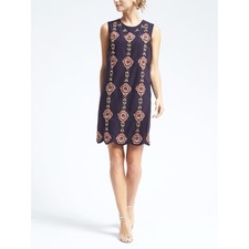 NWT BANANA REPUBLIC Embellished Shift Dress, Navy