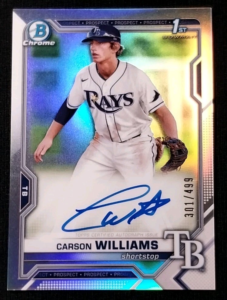 2021 Bowman Draft Carson Williams #CDA-CW 1st Chrome Refractor Autograph /499